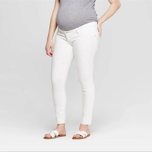 White maternity pants
